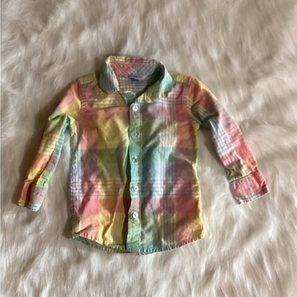 RuggedButts pastel plaid dress shirt size 3T